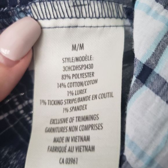 Denver Hayes striped white blue button down shirt medium - Picture 6 of 6